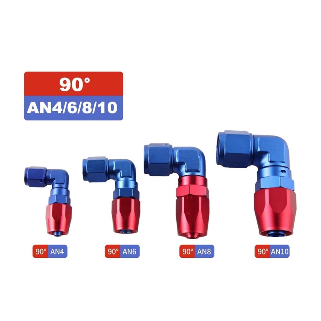 Xwang store Přímý 90stupňový hliníkový AN4 6 8 10 Kovaný otočný hadicový konektor