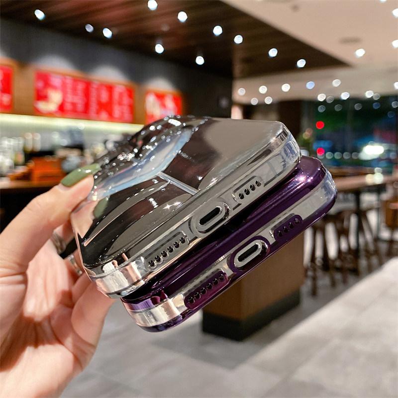 Weiche galvanisierte Liebes-Herz-Telefonhülle für Iphone 14 13 12 11 Pro Max 14 Plus 14pro, stoßfeste weiche Beschichtung aus Silikon auf der Rückseite