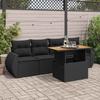 Vidaxl 5-Cz. Set da Salotto per Giardino, Cuscini, Rattan Nero PE