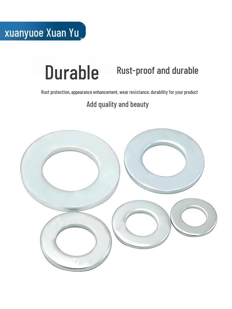 8.8 Grade Blue-White Zinc Galvanized Thickened Flat Metal Washer, M3-M48.