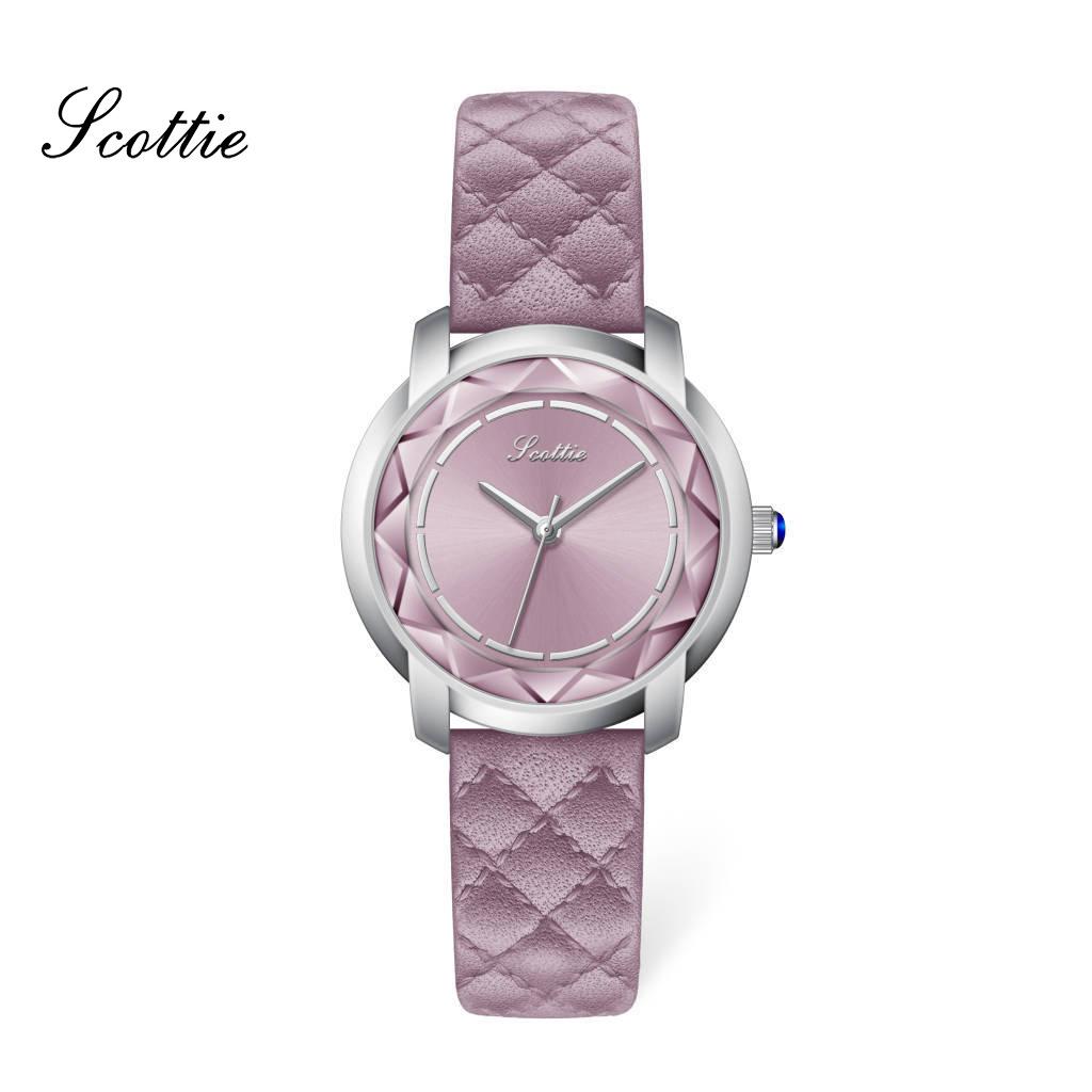 Waterproof Women S Watch Rhombus Pattern Belt Xiaoxiangfeng 9728 Purple Watch