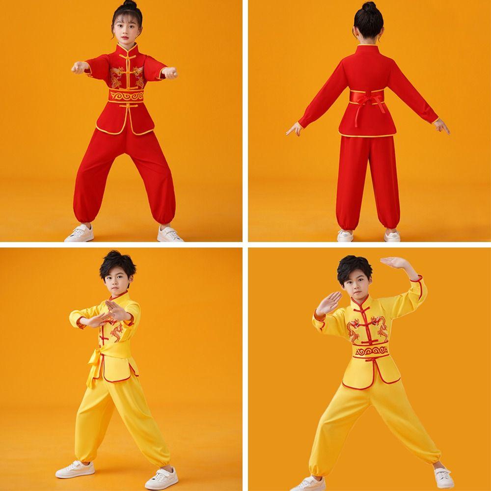 With Belt Wushu Costume Chinese Traditional Tai Chi Uniform Traditional Outfits  Kids Boys Girls