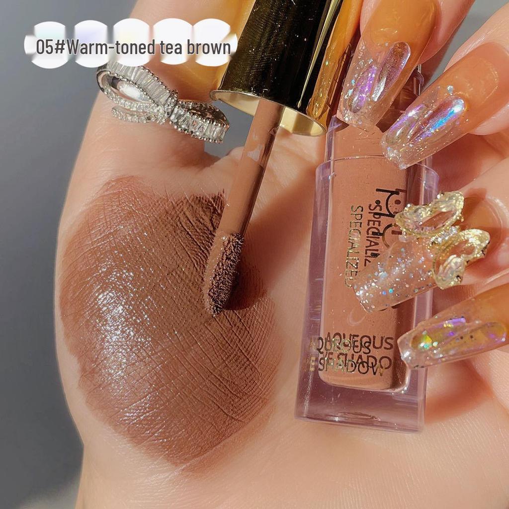 MYHO Shimmer Liquid Eyeshadow: Earth Tone Highlight & Contour for Women – Lightweight, Silky, Delicate for Beginners.