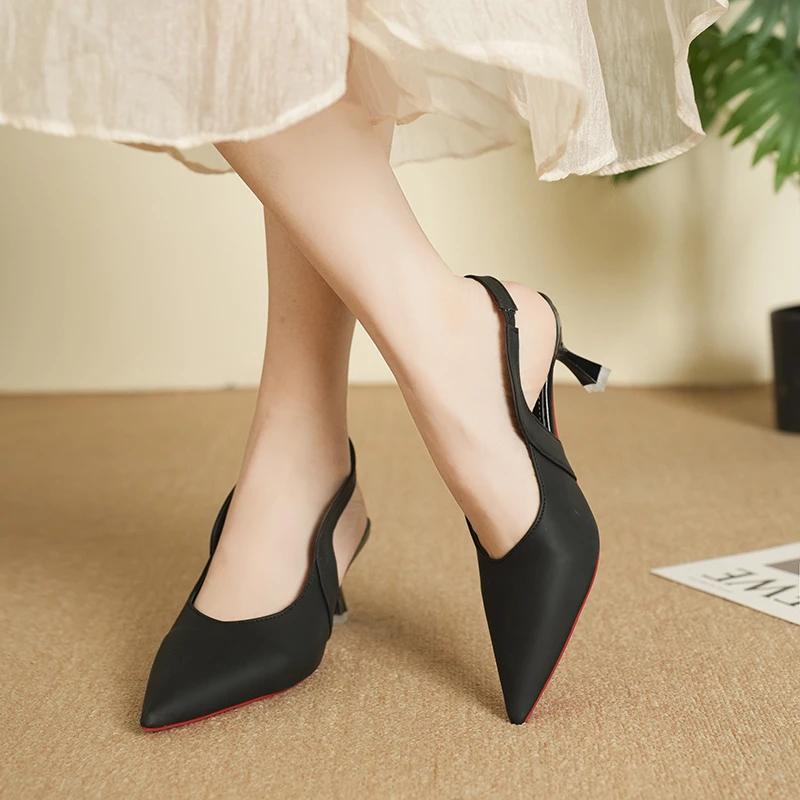Fashion 2025 New Summer Slip-on Women's High Heels Sexy Slingbacks Office and Career Fashion Best Seller Closed Toe Sandalszapatos Mujer