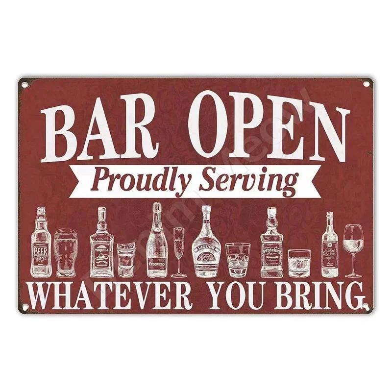 Vintage Drink Beer Aluminum Sign Alcohol Metal Sign Backyard Bar Retro Plaques For Man Cave Pub Cafe Club Rules Painting Deco