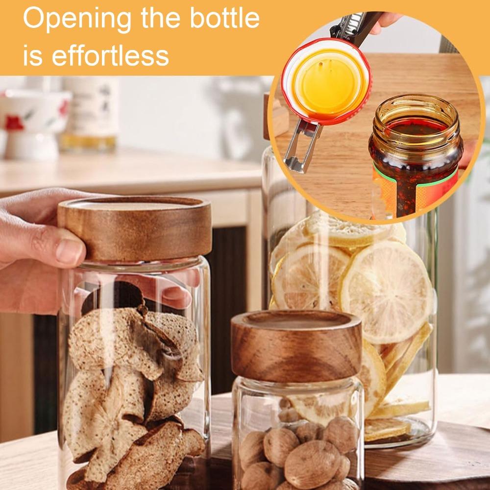 Stainless Steel Jar Opener Labor Saving Lid Remover Kitchen Tool Can Opener Weak Hands/Seniors