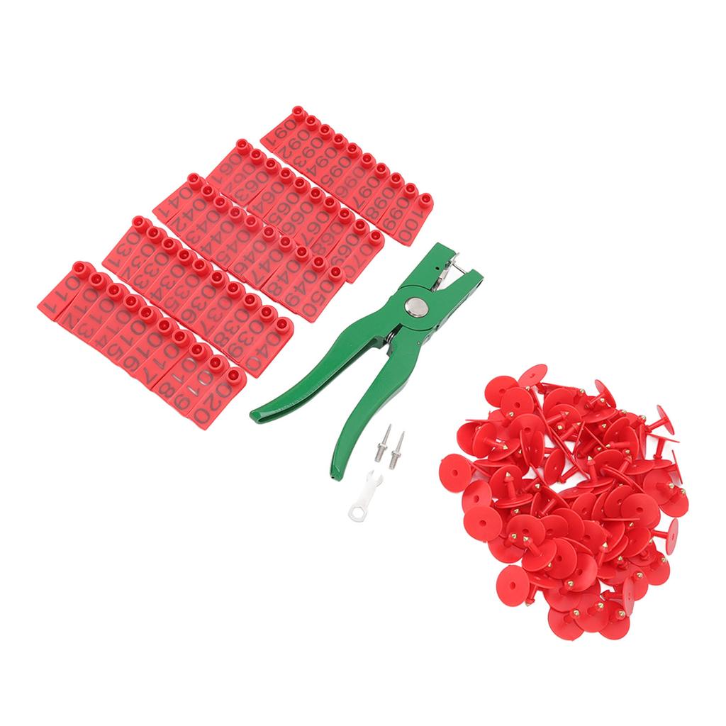 Ear Tag Plier Professional Animal Ear Tag Applicator with Ear Tags for Livestock Breeding