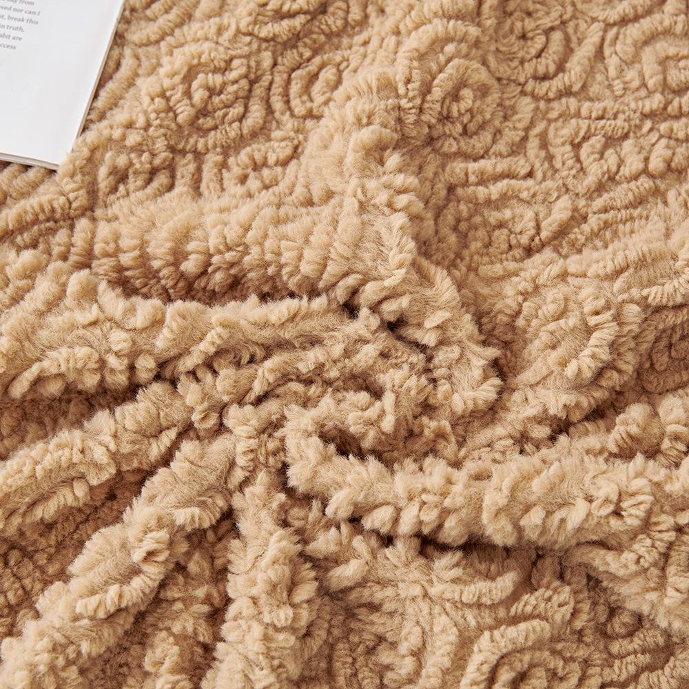 Bunny Cashmere Sofa Cushion Winter Thickened Fleece Cushion Non-Slip Leather Sofa Cover New Cover Towel