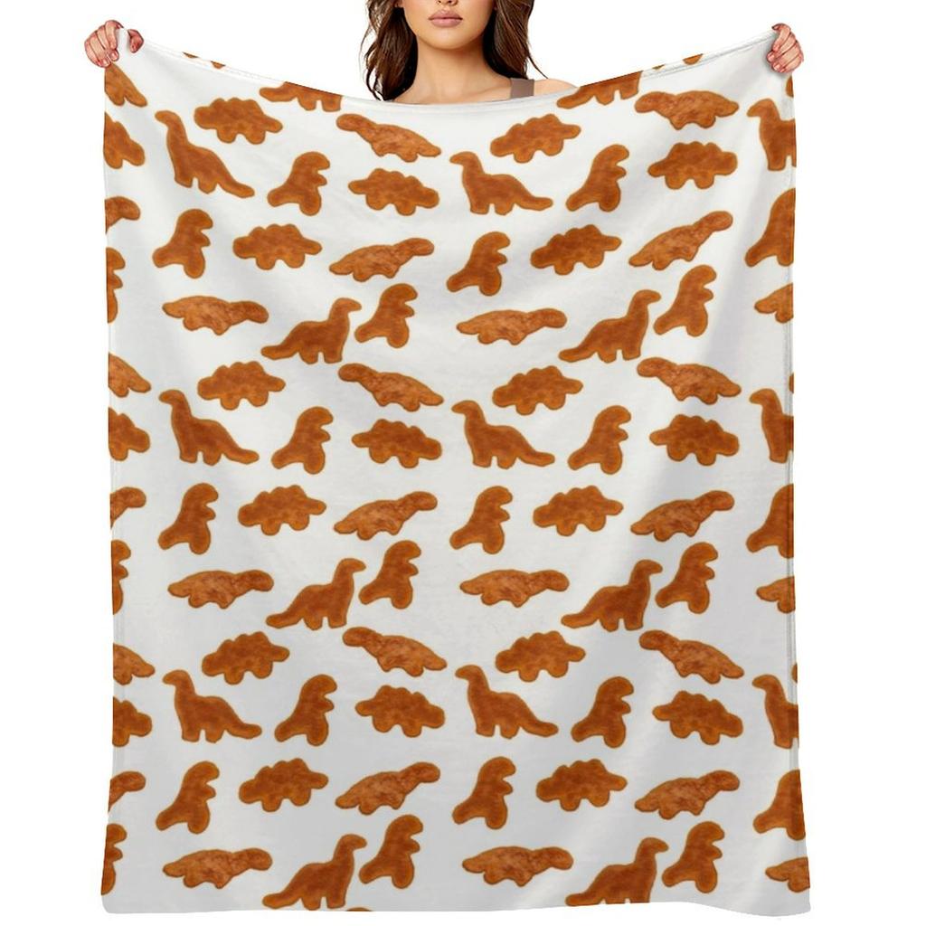 Dinosaur chicken nuggets Throw Blanket for babies For Sofa Thin Flannel Bed linens Blankets