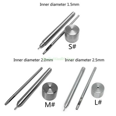 24TE 3Pieces Grommet Punching Tools Set DIY Art Work Snap Button Installation Tools for Leathercraft Eyelets Hole Making