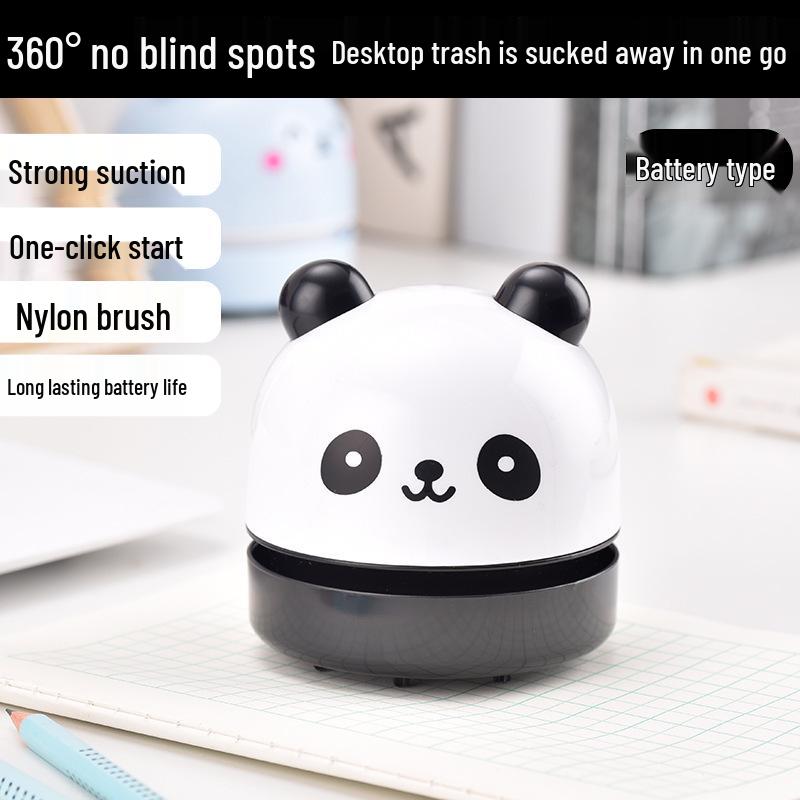 Round Battery Operated Cartoon Desktop Vacuum for Eraser Crumbs