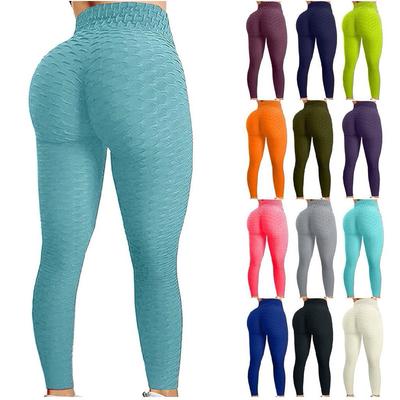Pantaloni de yoga cu talie înaltă pentru exercițiu de ridicare a șoldului cu bule pentru femei