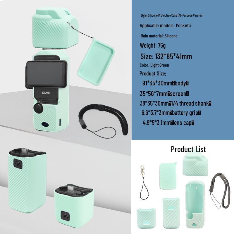 DJI Pocket Camera Pink Silicone Protective Case - Anti-Scratch Cover with Screen & Handle Guard Accessories