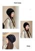 Women's Rabbit Fur Slouchy Hat with Ear Protection - Knitted Jumper Yarn, Plus Velvet, Autumn/Winter Style for Outdoor Warmth