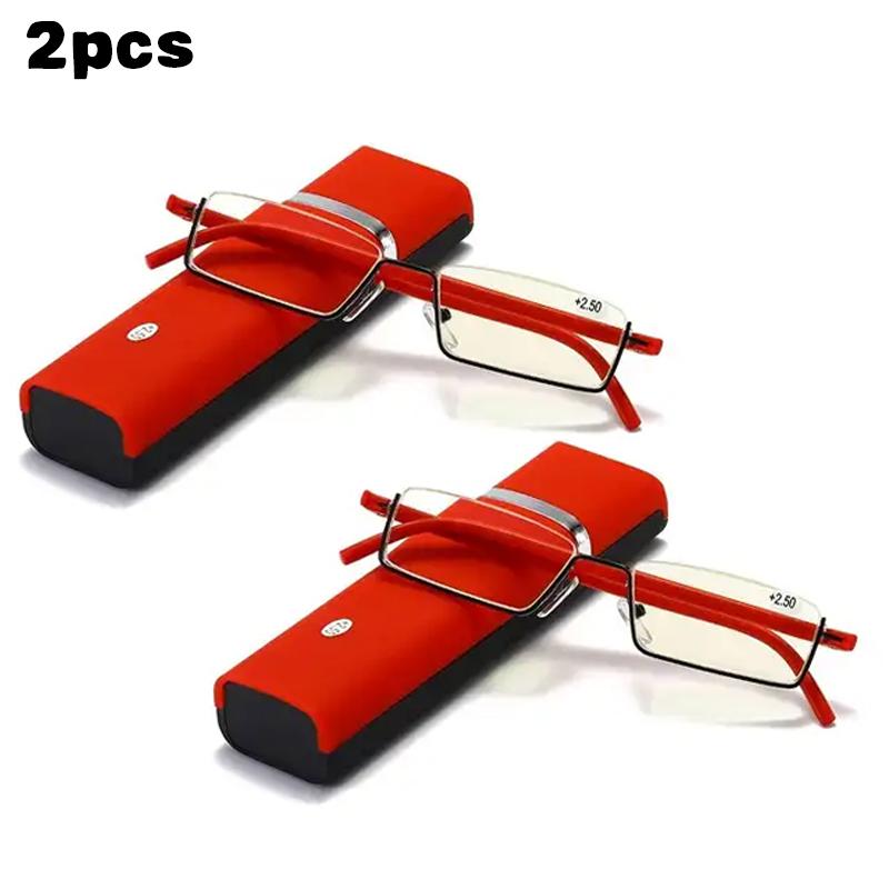 

2Pcs Ultra Light Weight TR90 Material Reading Presbyopia Glasses Anti-blue Light Sport Presbyopia Eyeglasses Women s Men s Far Sight Eyewaer with Case 3
