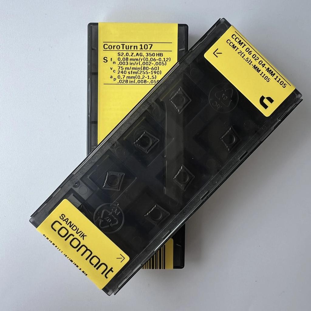 SANDVIK / CCMT060204-MM 1105 / Industrial indexable Carbide Inserts 10 Pcs