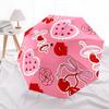 1PC Love Hearts Automatic Windproof Umbrella 8 Rib Portable Folding Black Iron Frame for Outdoor, Beach, Travel, Beach Umbrella,S37