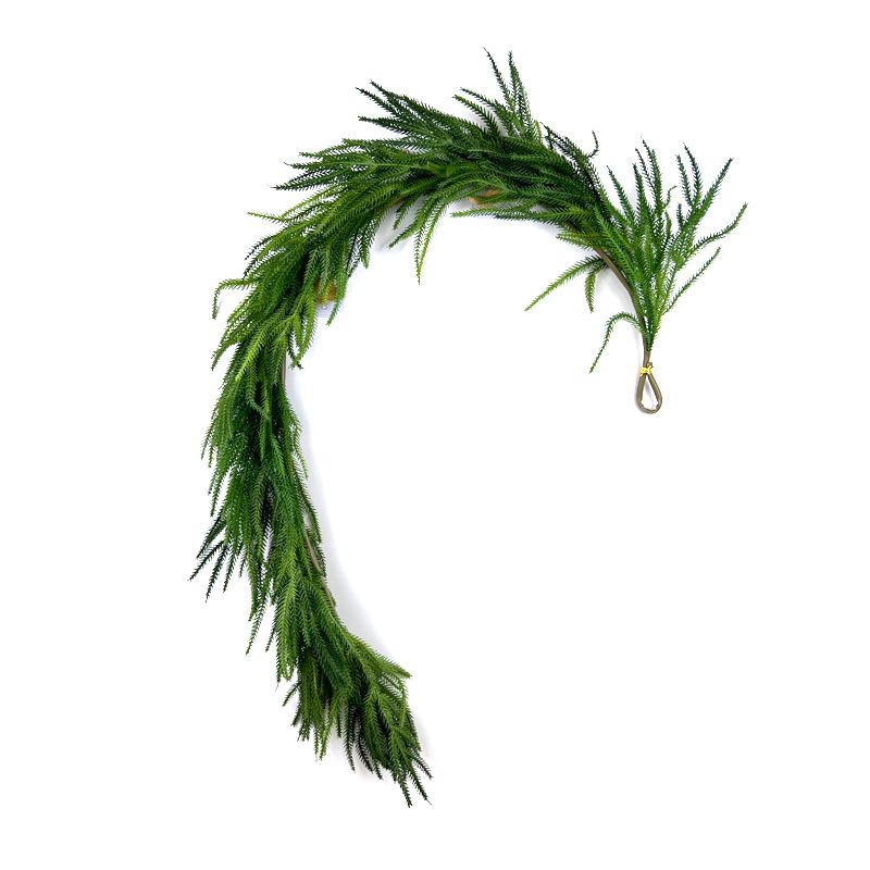 Simulovaný Pocit Měkká Guma Borovice Cypřiš Ratan Borovicové Jehličí Nástěnná Dekorace, Plastové Zelené Rostliny Vánoční Domácí Dekorace