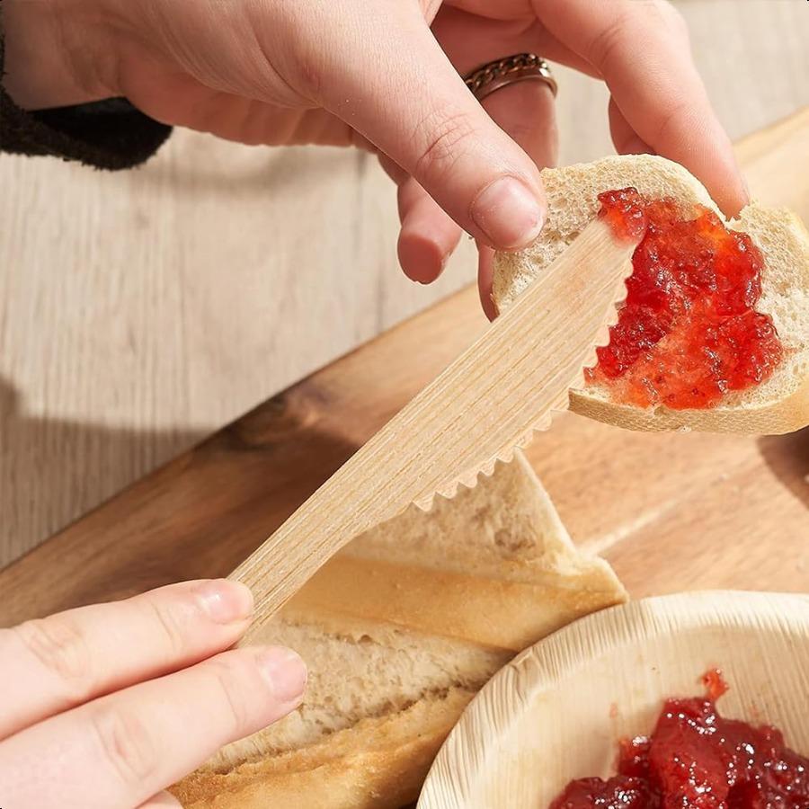 

100 штук 7-дюймовых бамбуковых ножей Натуральные одноразовые ножи из бамбукового волокна без BPA Экологичная компостируемая посуда для вечеринок United States