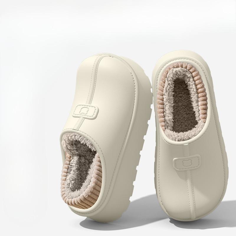 Anti-slip Shoes, Slippers, Women's Fleece Warm Thick-soled Bags, Cotton Waterproof