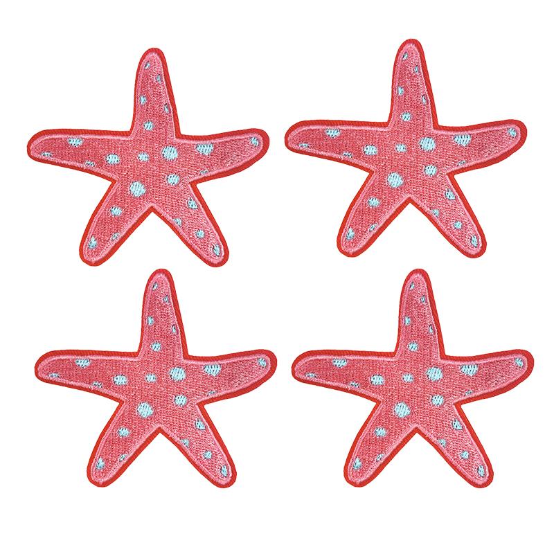 10pcs /Lots Cartoon Summer Surf Style Embroidered Fruit Drinks Patch Iron On Patches For Clothing Lobster Turtle Starfish Sew Diy