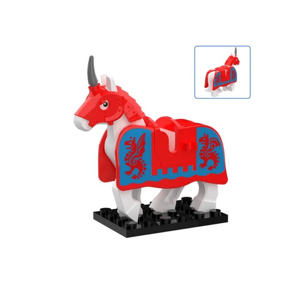 MOC Animal Building Block Accessories Set Crow Parrot Peacock Eagle Flamingo Transport Horse Ox Cart Gift Brick Model Toy K001