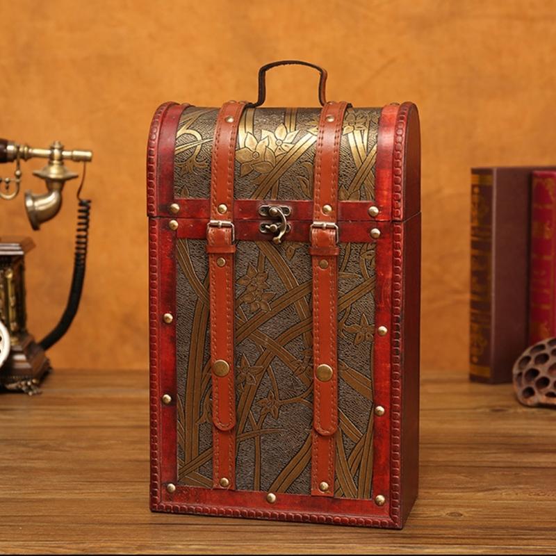 Europäische Designs Robuste Holz-Weinpräsentationsbox mit weicher Auskleidung für Weinliebhaber und Sammler Aufbewahrungslösung