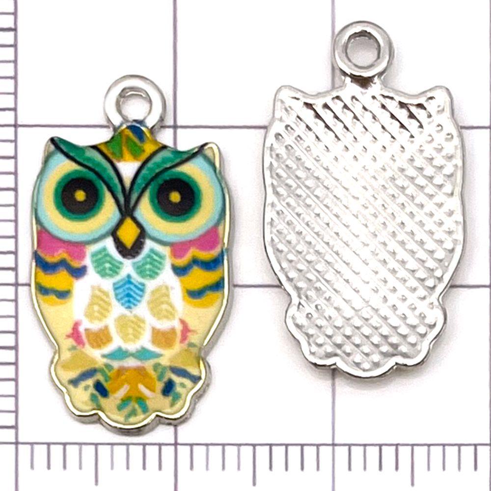 Colorful Owl Enamel Charms, 20pcs - Alloy Pendants for DIY Bracelets & Necklaces