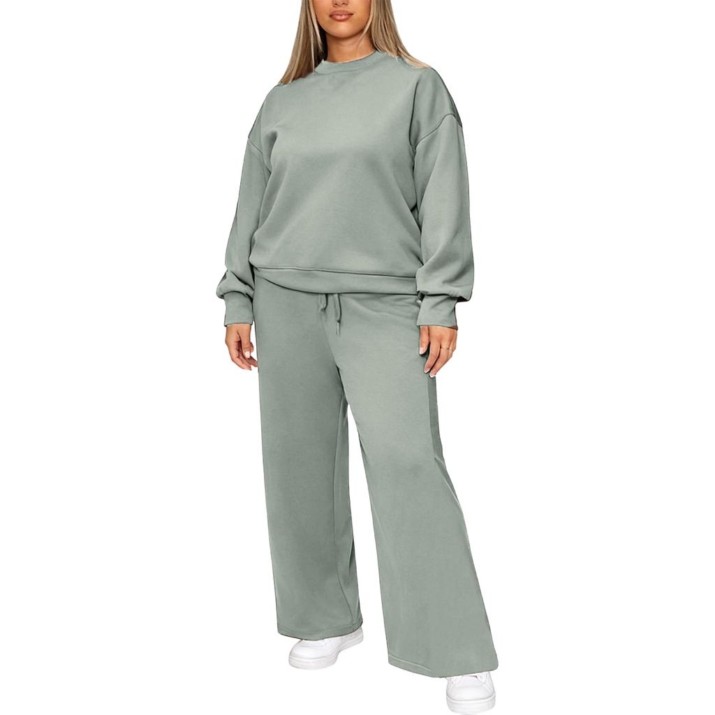 Women's 2 Piece Solid Color Casual Sportswear Long Pants Set