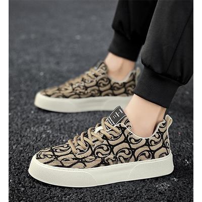 Men's Shoes, Breathable Canvas Shoes, All-match Sports And Leisure Low-top Shoes, Men's Printed Shoes