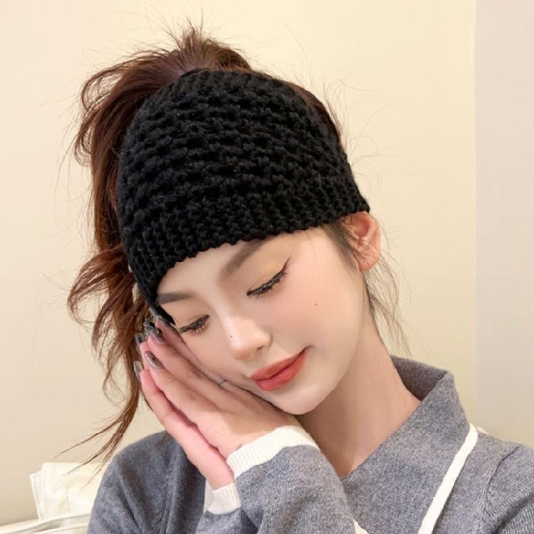 Woman Thicken Knit Hairband Wide Headband Earmuffs Hat for Girls Shopping