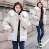 Down cotton-padded clothes New large fur collar cotton-padded jacket Women's loose bread clothing Thickened jacket Short cotton-padded clothes