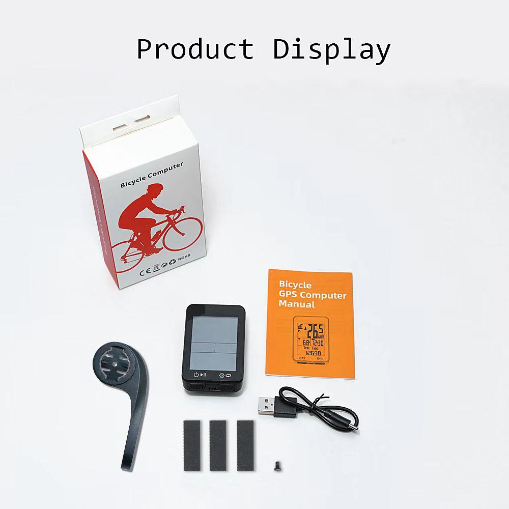 GPS Wireless Bike Computer 9 Languages Waterproof With Backlight Bracket Cycling Speedometer Rate Stopwatch Bicycle Accessories