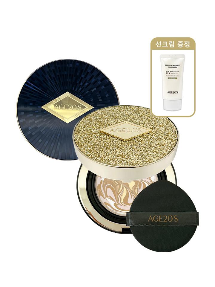 Age 20 s Luxe Gold Pact Ampoule Essence + Sunscreen No. 23 (gold case) + 50ml sunscreen