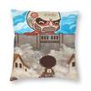 Abenteuer Anime Attack on Titan Quadratische Kissenhülle Kissenbezug Kissen Reißverschluss Dekorative Komfort-Kuscheldecke für Zuhause Auto