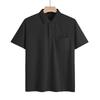 Men's Summer Grey Pocket Polo Collar Short Sleeve Polo Shirt