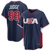 Maglia da Baseball WBC 2026 Squadra USA Ricamata Manica Corta Felpa Sportiva Uomo