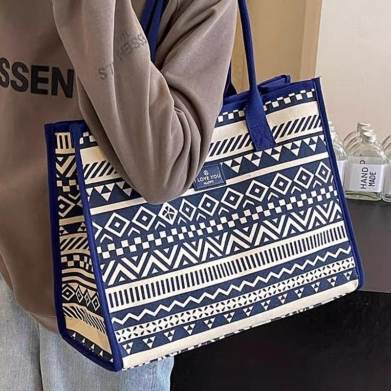 1PC Large Capacity Canvas Tote Bag Women's Autumn and Winter New Casual Commuter Portable Shopping Bag Lightweight One Shoulder Mommy Bag