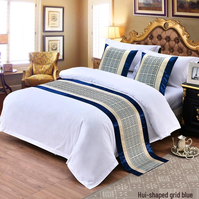 Nowy Chiński Satynowy Złoty Bieżnik na Łóżko - Hotel, Pensjonat, Dekoracja Szal Tematyczny Apartament