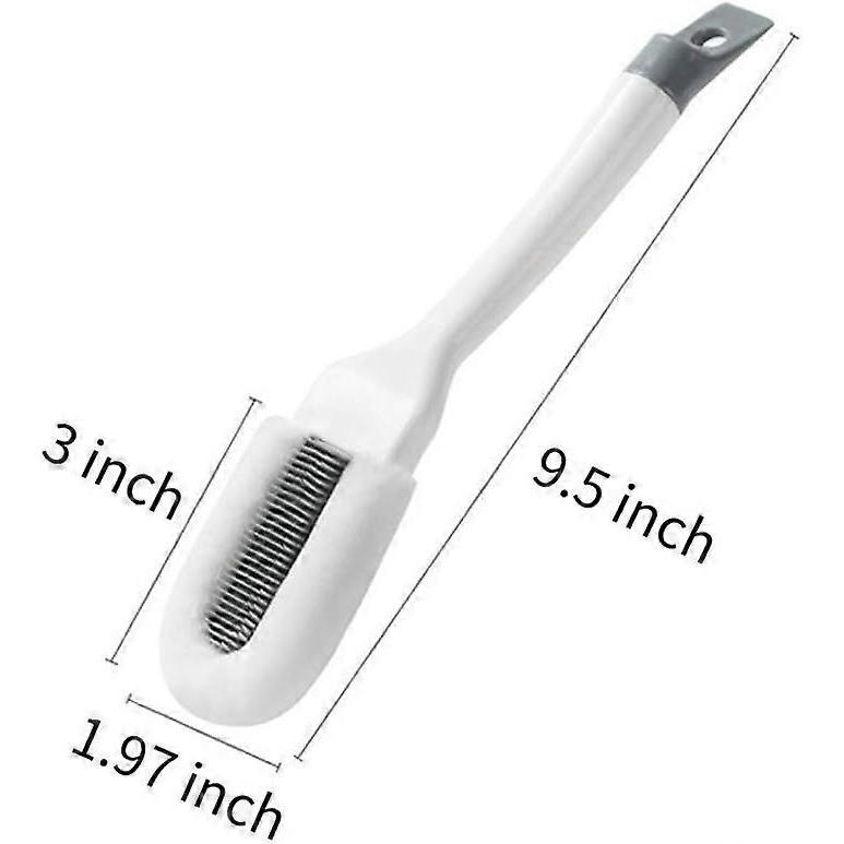 Professional Cleaning Shoe Brush, Multifunctional Long Handle Brush Cleaner, Hangable Soft Bristle Shoes Cleaning Scrubber (White)