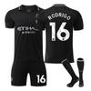 Kits de Fútbol Personalizados con Nombre para Adolescentes, Niños y Adultos 25/26 Manchester City Visitante #16 Rodrigo Conjunto de Camiseta de Entrenamiento Deportiva con Calcetines