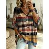 Women's Large Size V-neck Top, Elegant and Comfortable, Simple Pattern Print Large Size Women's V-neck T-shirt