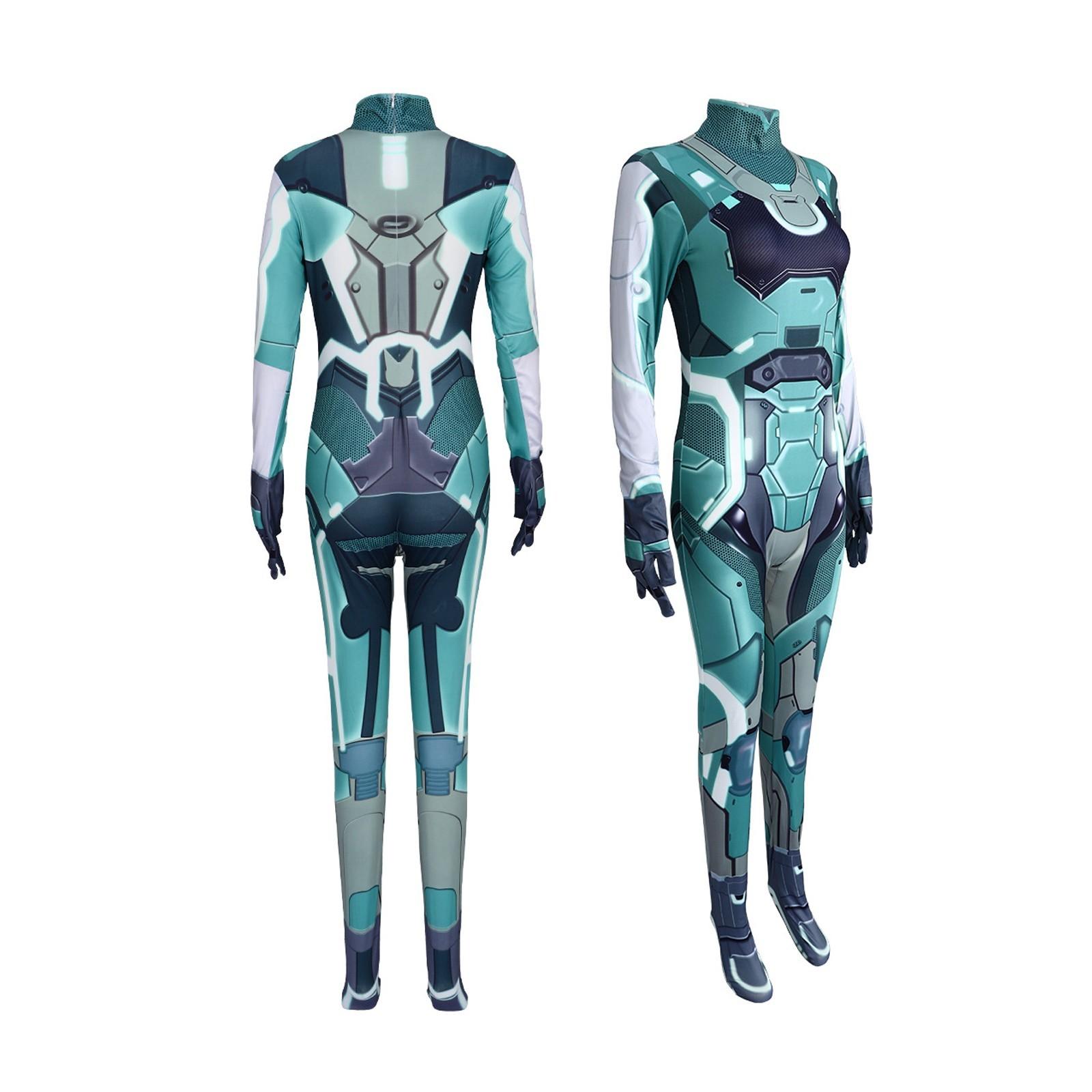 

Детские боди для косплея для мальчиков и девочек с головным убором, мультяшный наряд XXL циан