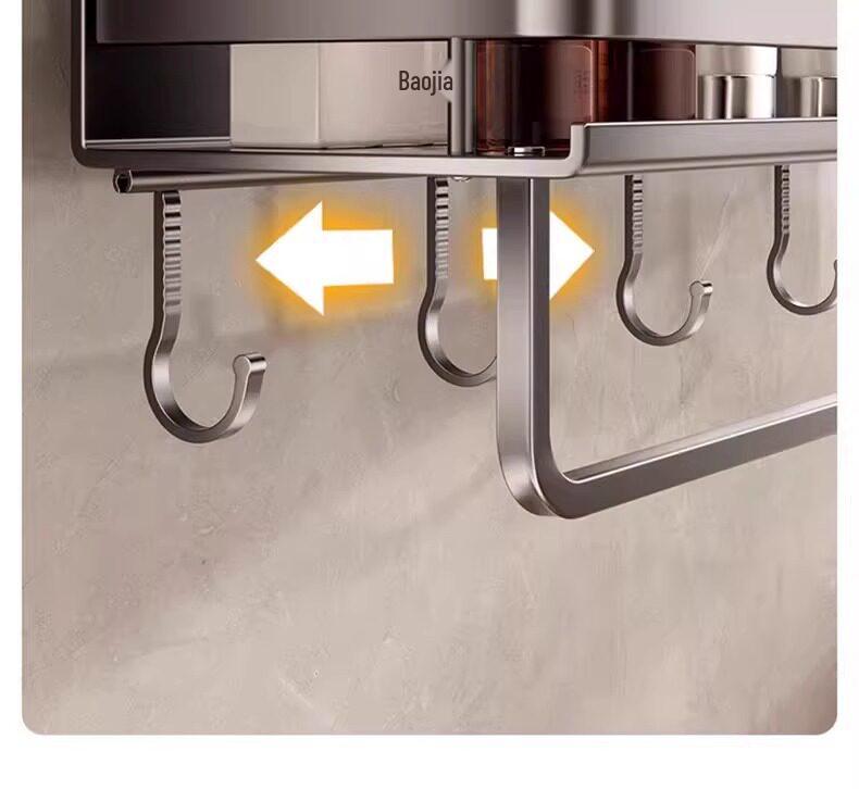 No-Drill Suction Cup Bathroom Shelf for Toiletries and Cosmetics