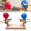 Battaglia dell'Uomo Palloncino Scherma Marionette Divertente Emozionante Interattivo Fatto a Mano in Legno Battaglia dell'Uomo Palloncino per 2 Giocatori per Giocattoli Marionette da Scherma