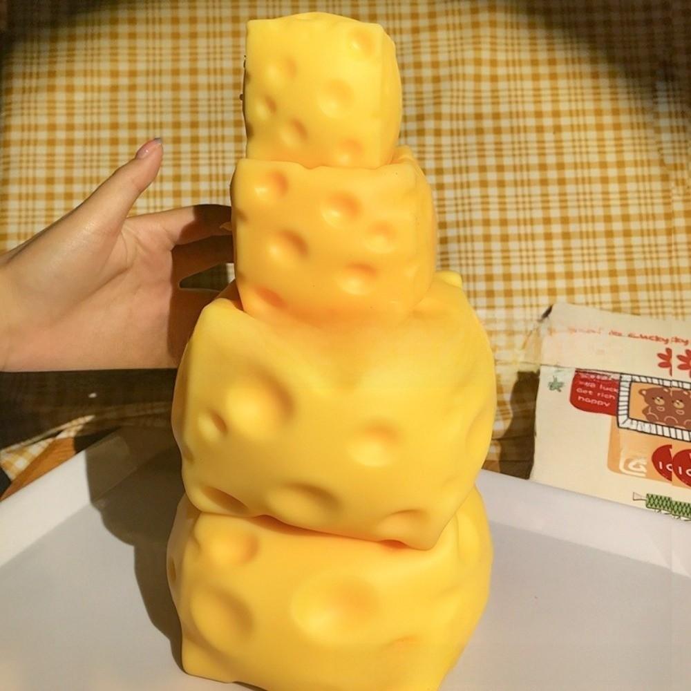 Sensory Stress Relief Big Cheese Squishy Soft Novelty Food Theme Cheese Cubes Toys