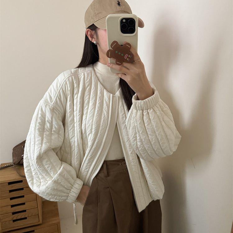 Women's Winter Faux Mink Fur Coat Cotton Padded Thickened Korean Style Double Breasted Overcoat