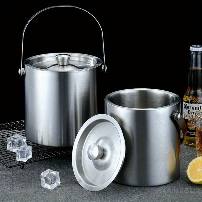 1.6L/2L/3L Stainless Steel Insulated Ice Bucket Wine Beer Champagne Party Cooler
