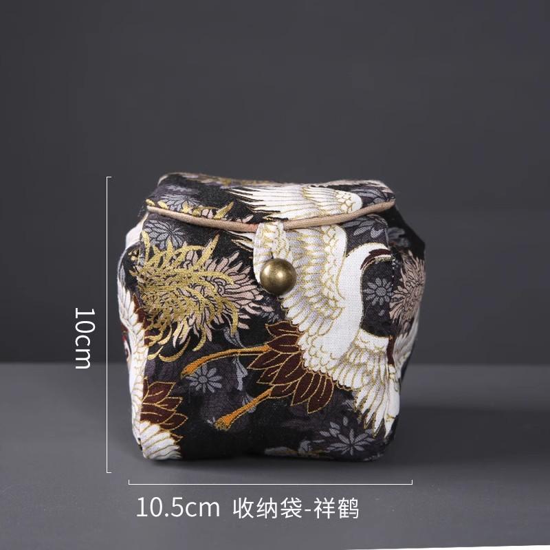 Handmade Retro Tea Cup Bag, Master Cup, Single Cup Bag, Storage Bag, Small Cloth Bag, Handbag, Thickened Cloth Bag, Storage Bag