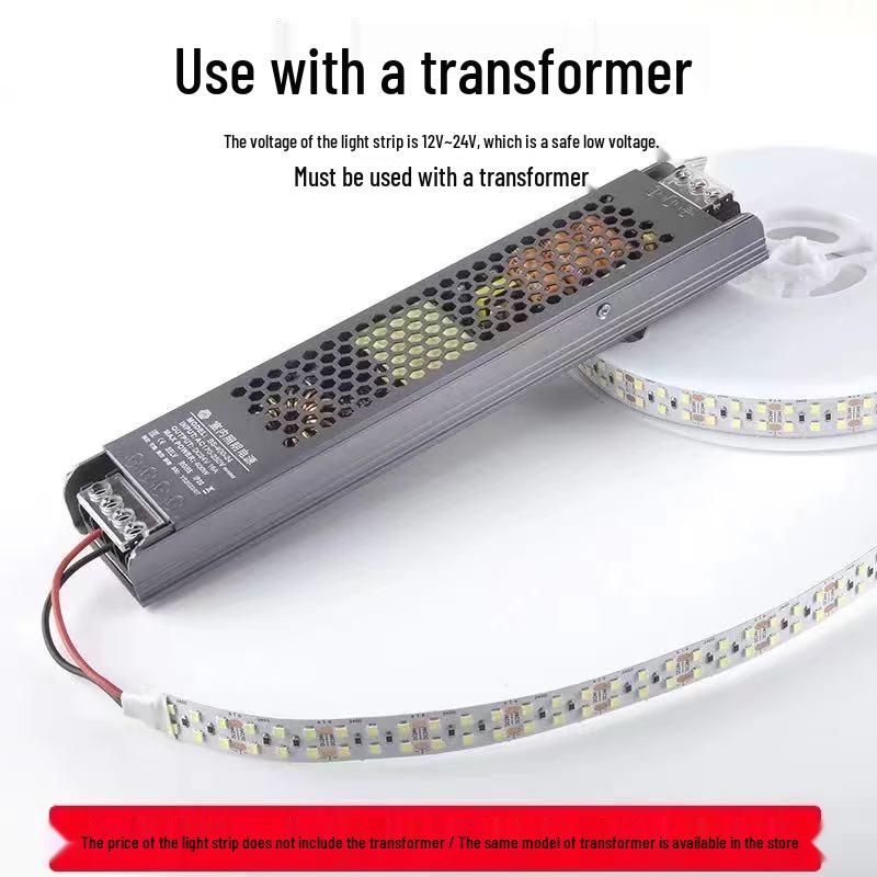 24V Double Row LED Strip Light, 240 LEDs, Self-Adhesive, 15mm Wide, High Brightness Linear Light.